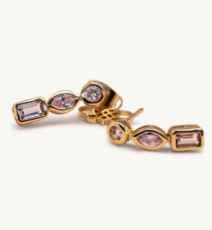 Sylvie earrings - Pink topaz