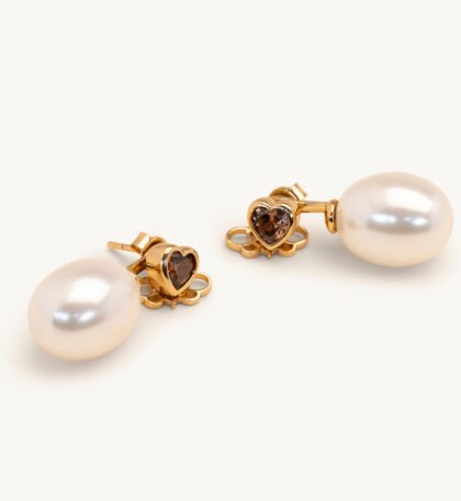 Odette earrings - Chocolate pearl
